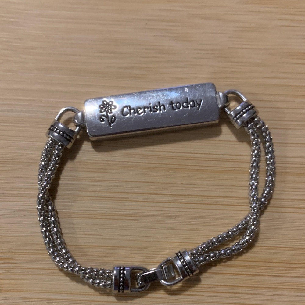 Silver Bracelet with 'Cherish Today' Engraving